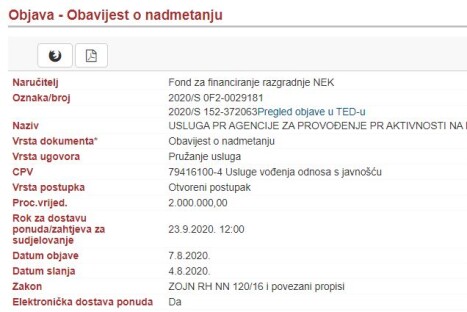 Objavljena Odluka o odabiru za usluge PR agencije